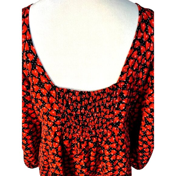 Disney Alice Through the Looking Glass Dress Large Hearts Red Black - Picture 7 of 11